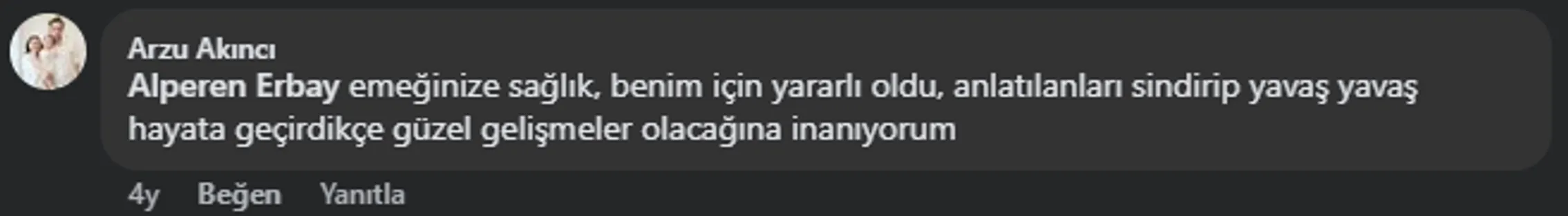 Eğitim teşekkür mesajı