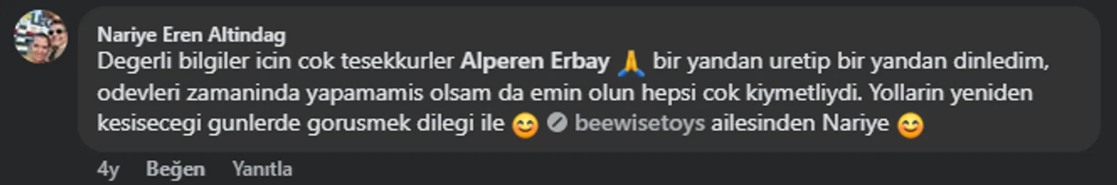 Eğitim teşekkür mesajı