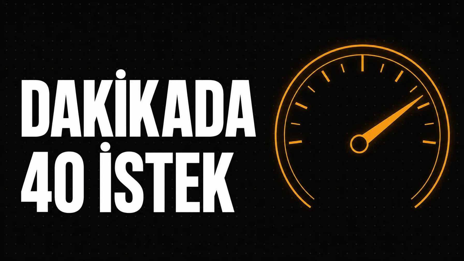 Sınıra yaklaşan bir gösterge ve "Dakikada 40 İstek" başlığı